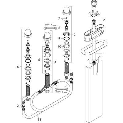 Hansgrohe 4-Loch Wannenarmatur Grundset, mit sBox, Farbe chrom Bild 2