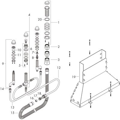 Hansgrohe Grundkörper 4-Loch Wannenarmatur, für Wannenrandmontage, mit Secuflexbox Bild 5