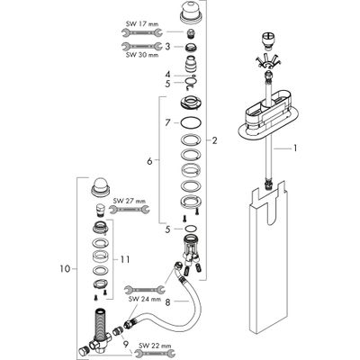Hansgrohe Grundset sBox für 3-Loch Wannenarmatur Anschlussgewinde 1/2" Bild 2