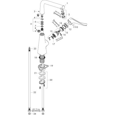 Hansgrohe Spültischmischer 320 Metris M71 Eco 1jet, Farbe chrom Bild 2