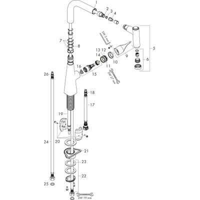 Hansgrohe Spültischmischer 220 Metris M71 Ausziehbrause 2jet, 332 mm, Farbe chrom Bild 2