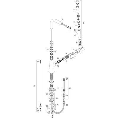 Hansgrohe Spültischmischer 240 Metris Select M71 Ausziehauslauf 1jet, 350 mm, Farbe chrom Bild 3