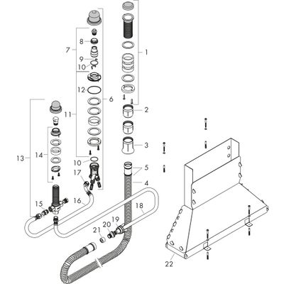 Hansgrohe 3-Loch Wannenarmatur Grundkörper Axor, für Wannenrandmontage Secubox Bild 2