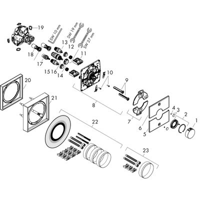 Hansgrohe Fertigset UP-Thermostat ShowerSelect Comfort E, 2 Verbraucher, Farbe schwarz Bild 18