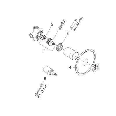 Hansgrohe Unterputzteile Quattro NEU für Vierwegeumstellung 3/4", 60 mm Bild 3