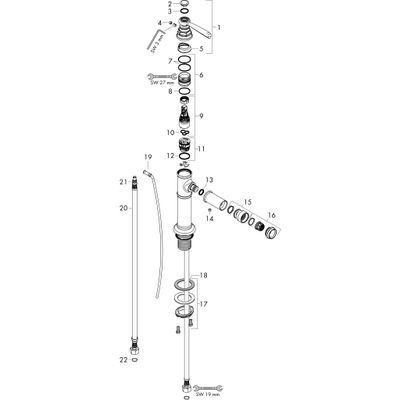 Hansgrohe Bidetmischer 100 Axor Montreux brushed, Farbe nickel Bild 3