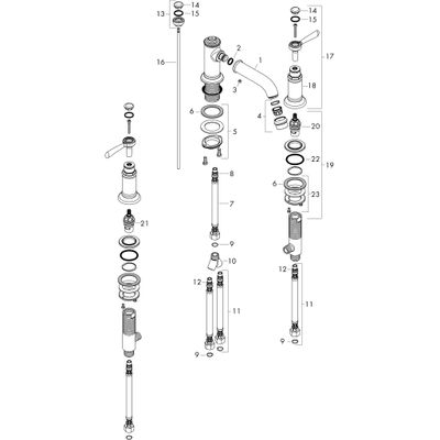 Hansgrohe 3-Loch Waschtischarmatur 30 Axor Montreux Hebelgriff, Farbe chrom Bild 3