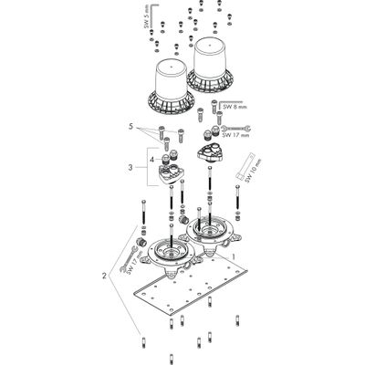 Hansgrohe Grundset Axor Montreu Zweigriff Wannenarmatur, für Bodenmontage Bild 2