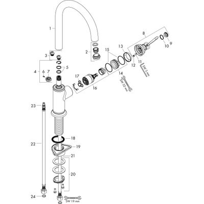 Hansgrohe Spültischmischer Axor Montreux Schwenkauslauf, 396 mm, Farbe chrom Bild 2