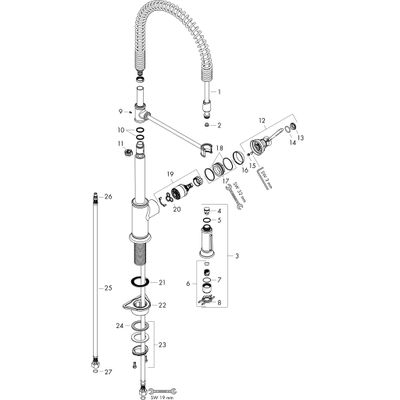 Hansgrohe Spültischmischer Axor Montreux Semi-Pro edelstahl-optik, 622 mm, Farbe silber Bild 2