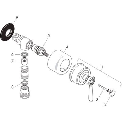 Hansgrohe Wandabsperrventil Axor Montreux Fixfit Stop chr.Hebelgr.Schlauchanschl, Farbe chrom Bild 2