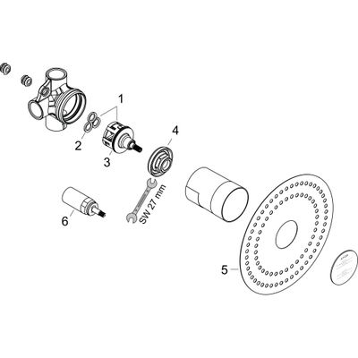Hansgrohe Ab- und Umstellventil Trio Axor Grundkörper universal Bild 2