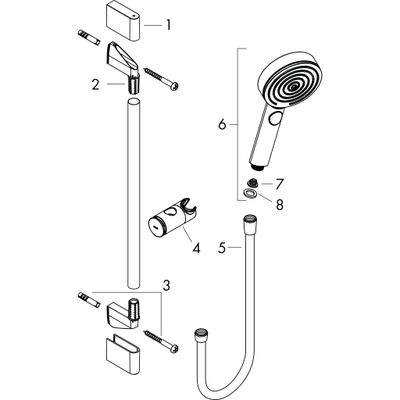 Hansgrohe Select S Brausegarnitur 105 3jet Brausestange 90 cm, EcoSmart, matt, Farbe schwarz Bild 3