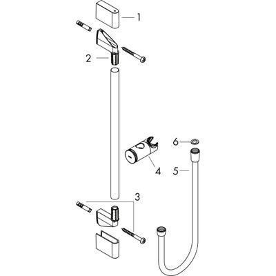 Hansgrohe Brausestange Unica / Pulsify 650 mm, mit Push Schieber und Brauseschlauch MSW, 669 mm, Farbe schwarz Bild 3