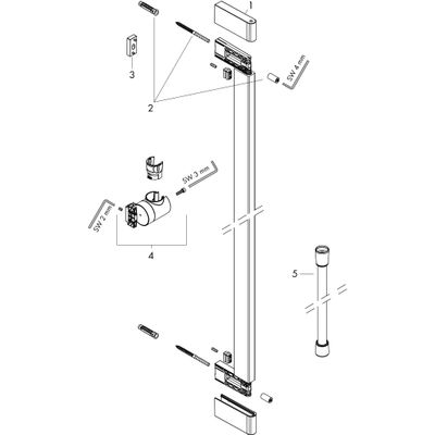 Hansgrohe Brausestange Unica S Puro 900 mm, mit Easy Slider und Brauseschlauch, 950 mm, Farbe chrom Bild 7