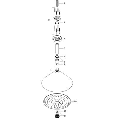 Hansgrohe Kopfbrause Axor Front, mit Deckenanschluss BBC, 280 x 279 x 279 mm, Farbe black chrome Bild 2