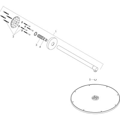 Hansgrohe Kopfbrause 350 1jet Axor BN, mit Brausearm, 91 x 355 x 567 x 567 mm, Farbe nickel Bild 2