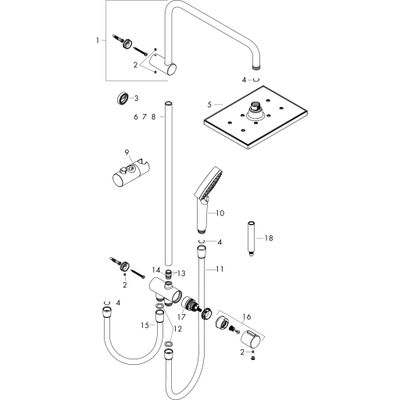 Hansgrohe Showerpipe 230 1jet Vernis Shape Reno EcoSmart, 1130 x 230 x 485 mm, Farbe chrom Bild 9