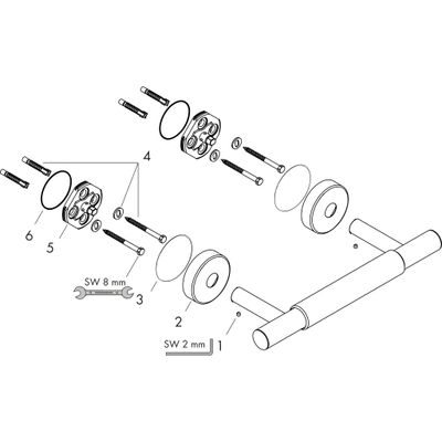 Hansgrohe Fussstützen Comfort, Farbe chrom Bild 3