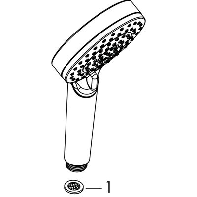 Hansgrohe Handbrause Crometta 100 Vario EcoSmart 2-strahlig, 9 l/min, weiss / chrom, 100 mm, Farbe weiß, chrom Bild 5