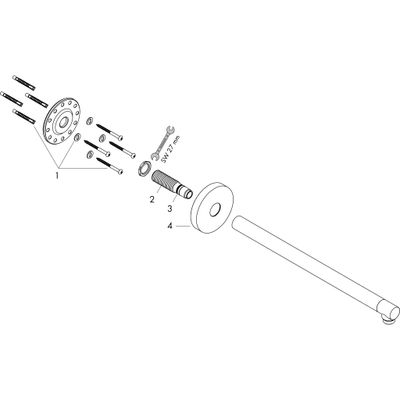 Hansgrohe Brausearm DN 15 390 mm Axor BGO, 406 mm, Farbe gold Bild 5