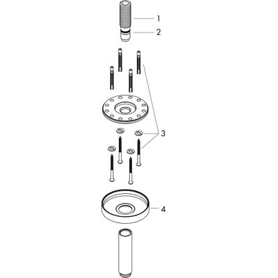 Hansgrohe Decken-Anschlussstück Axor DN 15 100 mm BN, 91 mm, Farbe nickel Bild 5