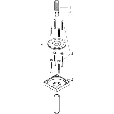 Hansgrohe Decken-Anschlussstück Axor DN 15 100 mm eckig matt, 92 mm, Farbe schwarz Bild 5