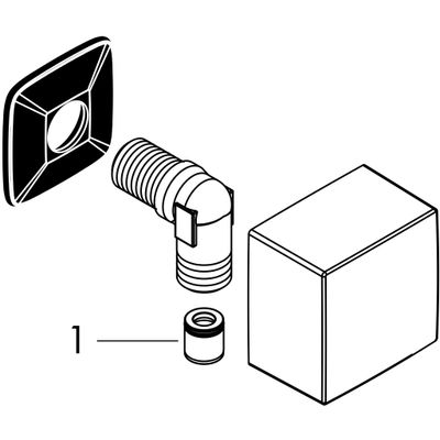Hansgrohe Schlauchanschluss, Fixfit Square, mit Rückflussverhinderer, DN 15, Farbe chrom Bild 2