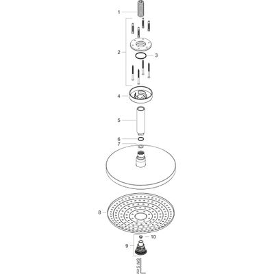 Hansgrohe Kopfbrause Raindance Select S 240 2jet 240 mm Deckenmontage weiss / chrom, 193 mm, Farbe weiß, chrom Bild 2