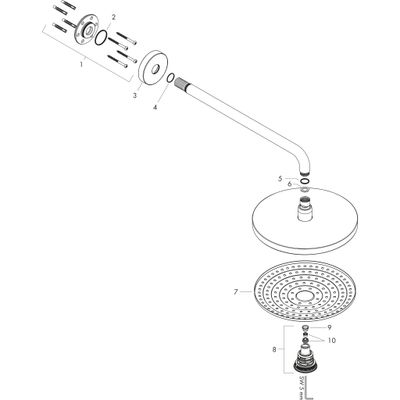 Hansgrohe Kopfbrause Raindance Select S 240 2jet EcoSmart Brausearm 390 mm weiss / chr, 163 mm, Farbe weiß, chrom Bild 3