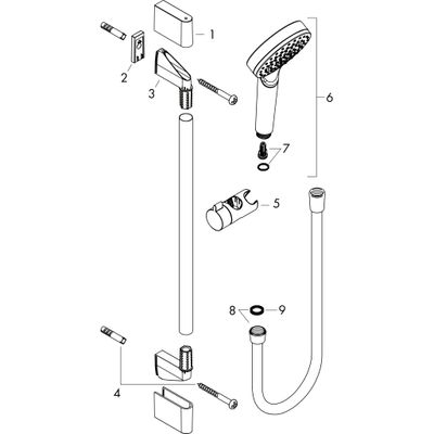 Hansgrohe Brausenset Crometta 1jet / Unica 650 mm weiss / chrom, Farbe weiß, chrom Bild 5