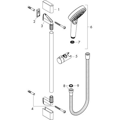 Hansgrohe Brausenset Crometta Vario EcoSmart 9 l/min/Unica 650 mm weiss / chrom, Farbe weiß, chrom Bild 3