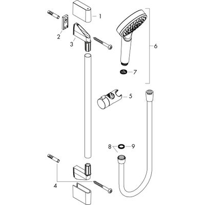 Hansgrohe Brausengarnitur 900 mm, 1-strahlig, EcoSmart, weiss / chrom, Farbe weiß, chrom Bild 4