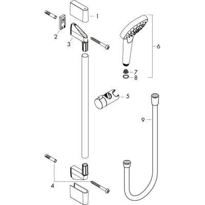 Hansgrohe Brausegarnitur Croma Select S 110 Vario 650 mm, 3-strahlig, weiss / chrom, Farbe weiß, chrom Bild 3