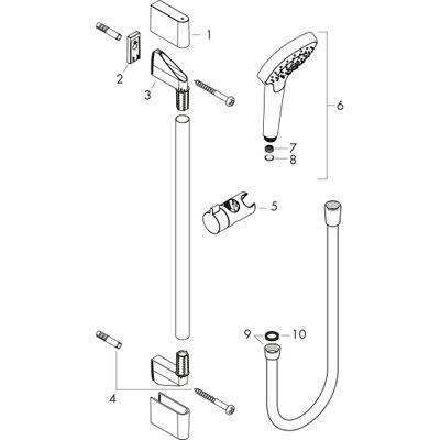 Hansgrohe Brauseset Croma Select S 110 1jet EcoSmart, mit Unica Typ 65 weiss / chrom, Farbe weiß, chrom Bild 2