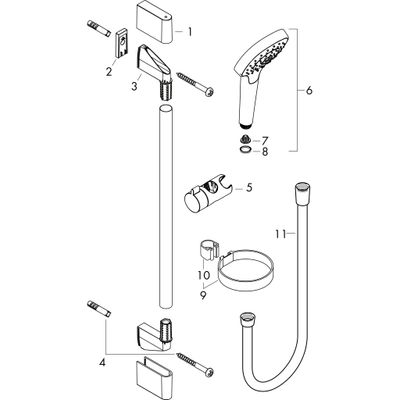 Hansgrohe Brauseset Croma Select S 110 Vario, mit Unica Typ 65 Cassetta'S weiss / chrom, Farbe weiß, chrom Bild 3