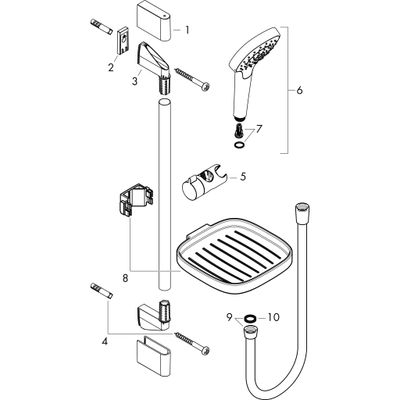 Hansgrohe Brauseset Croma Select E 110 Vario, mit Unica Typ 65 Cassetta'S weiss / chrom, Farbe weiß, chrom Bild 2