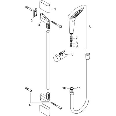 Hansgrohe Brausengarnitur Vario 900 mm, 3-strahlig, EcoSmart, weiss / chrom, Farbe weiß, chrom Bild 5