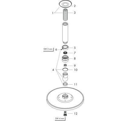 Hansgrohe Kopfbrause Raindance S 300 EcoSmart Deckenmontage, 174 x 300 x 300 mm, Farbe chrom Bild 2