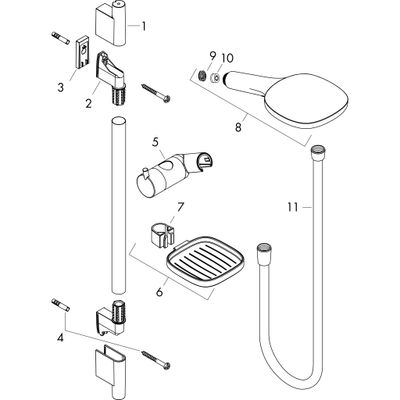 Hansgrohe Brausenset Raindance Select E 120 Eco Unica S Puro 650 mm weiss / chrom, Farbe weiß, chrom Bild 3