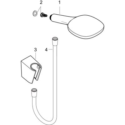 Hansgrohe Brausehalterset Raindance Select E 120 3-strahlig, 160 cm Schlauch, weiss / chrom, Farbe weiß, chrom Bild 2