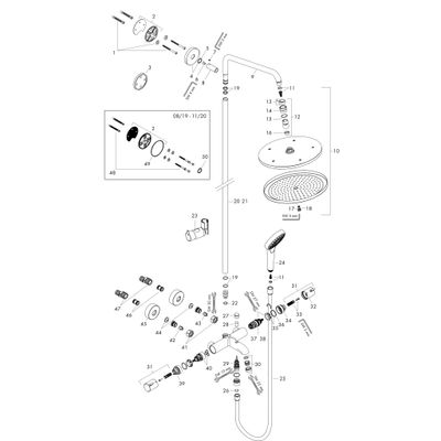 Hansgrohe Showerpipe Croma Select S 280 Wanne, 1812 x 304 x 539 mm, Farbe chrom Bild 9
