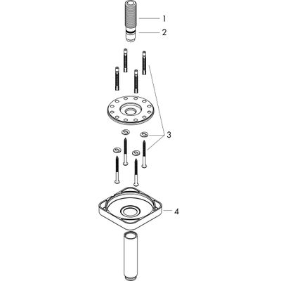 Hansgrohe Decken-Anschlussstück Axor DN 15 100 mm softsquare BBC, 92 mm, Farbe black chrome Bild 5