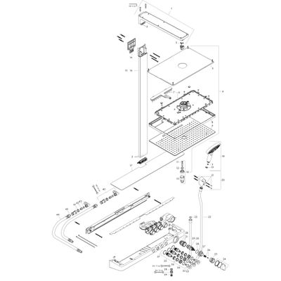 Hansgrohe Showerpipe Rainmaker Select E 460 2jet EcoSmart weiss / chrom, 1565 x 785 x 580 mm, Farbe weiß, chrom Bild 2