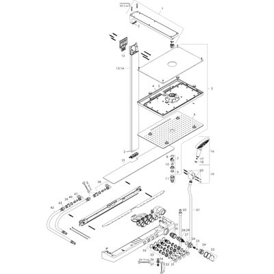 Hansgrohe Showerpipe Rainmaker Select E 460 3jet EcoSmart weiss / chrom, 1565 x 785 x 580 mm, Farbe weiß, chrom Bild 2