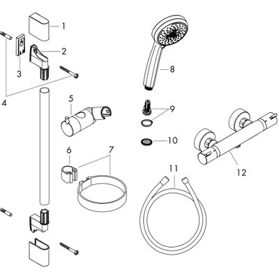 Hansgrohe Brausenkombi Croma 100 Multi / Ecostat Comfort und Brausenstange Unica'C 650 mm, Farbe chrom Bild 2