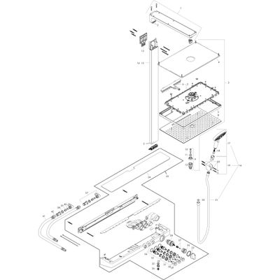 Hansgrohe Showerpipe Rainmaker Select E 460 2jet weiss / chrom, 1565 x 785 x 580 mm, Farbe weiß, chrom Bild 2
