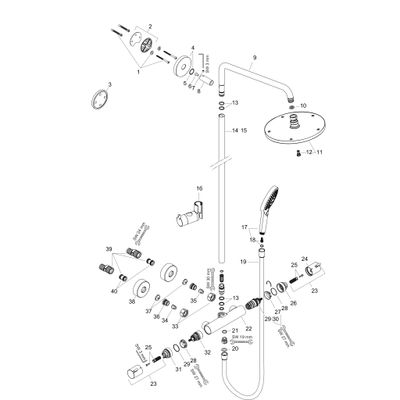 Hansgrohe Raindance Showerpipe Select S240 mit Thermostat, Brausearm 460 mm, 1545 x 460 x 380 x 570 mm, Farbe chrom Bild 2