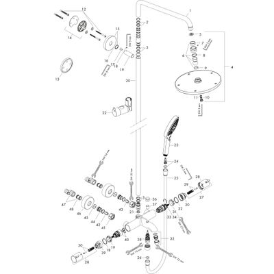 Hansgrohe Showerpipe Raindance Select Wanne chr.Kopfbrause Raindance Air 1jet 240 mm, 1787 x 380 x 570 mm, Farbe chrom Bild 4