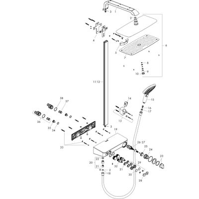 Hansgrohe Showerpipe Raindance Select weiss / chr ShowerTablet KB Raindance E360 ST EcoSm, Farbe weiß Bild 2